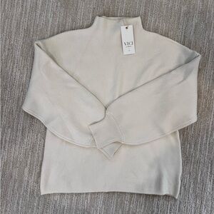 Vici ivory mock neck sweater
